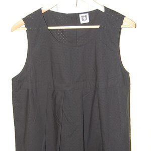 Summer to fall black cotton sleeveless top
